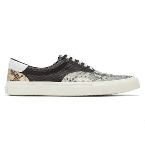 Amiri Mens Black Grey Python Snakeskin Lace Up Tie Low Top Flat Sneakers 44 11